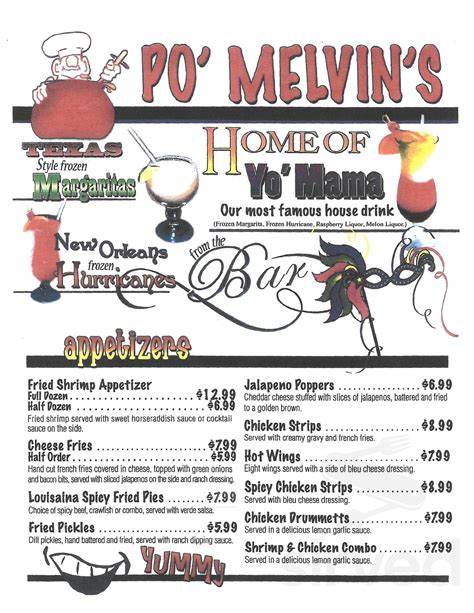 Po melvins - Press | Po' Melvin's in Irving, TX. Irving, TX 75038 (972) 255-3919. Hours & Location. 